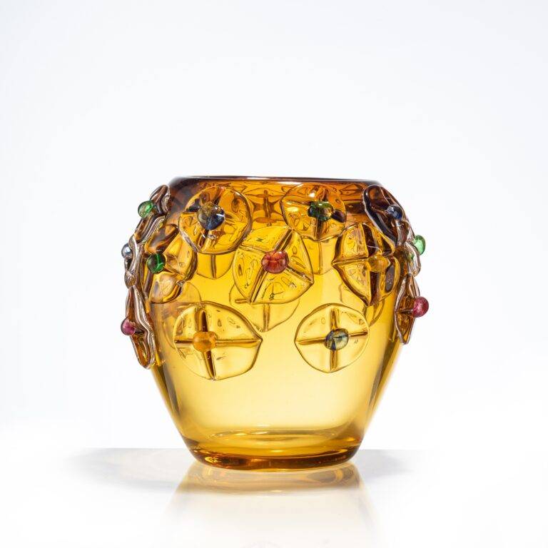 D200*H181 mm Colorful Fragment Amber Vase