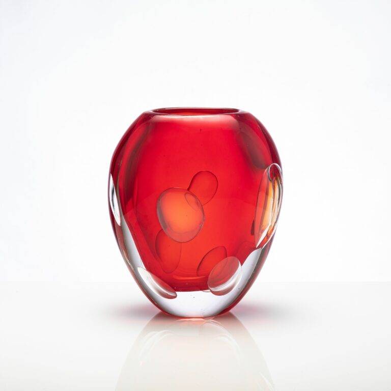 D105*D210*H345mm Red Big Round Bubble Flower Vase Sets