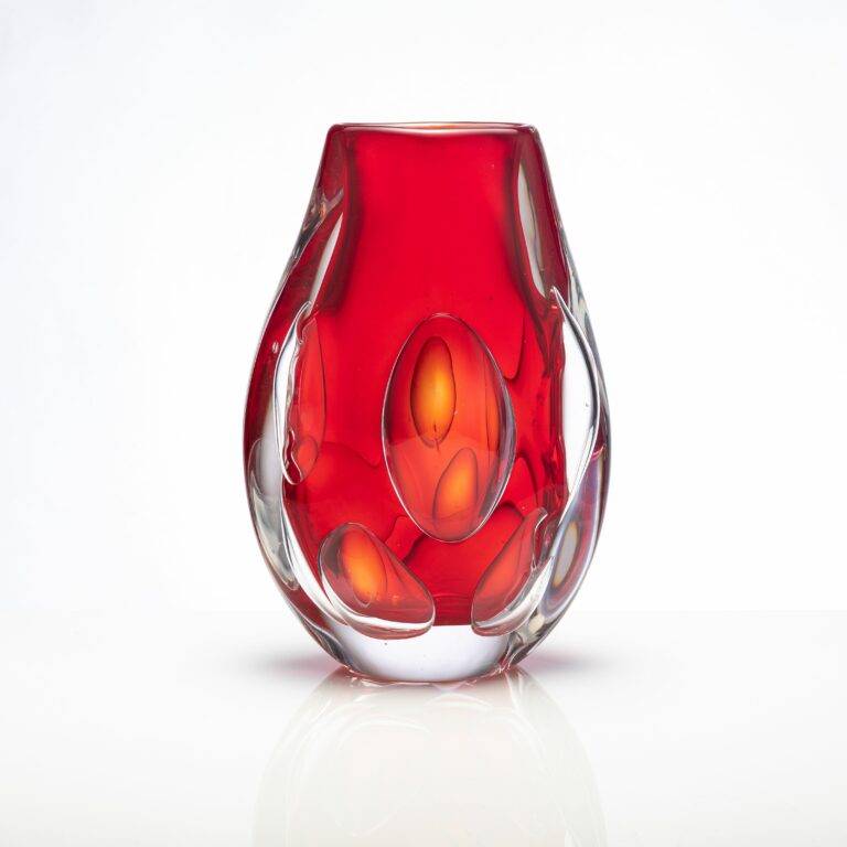 D105*D210*H345mm Red Big Round Bubble Flower Vase Sets