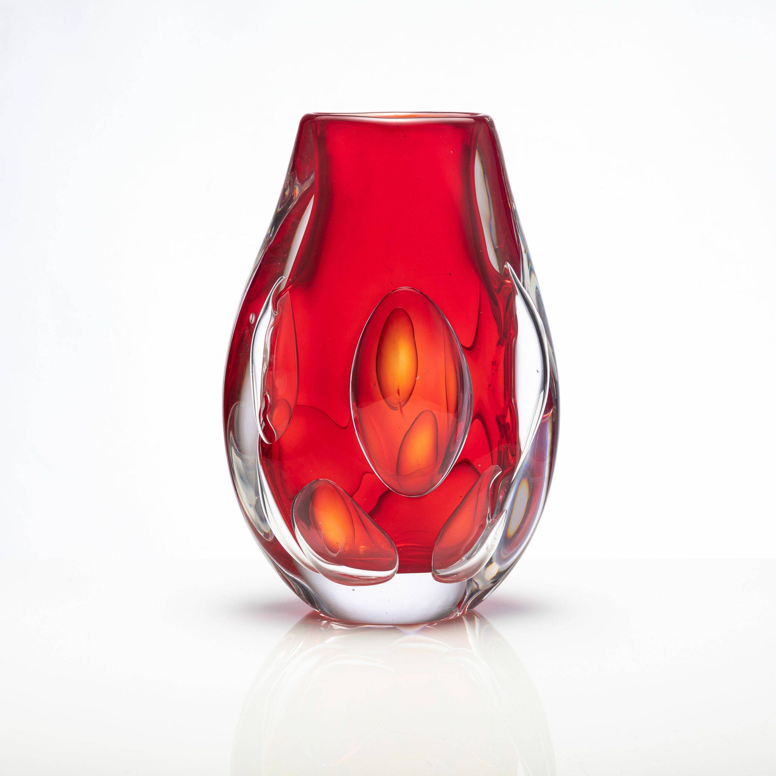 D105*D210*H345mm Red Big Round Bubble Flower Vase Sets