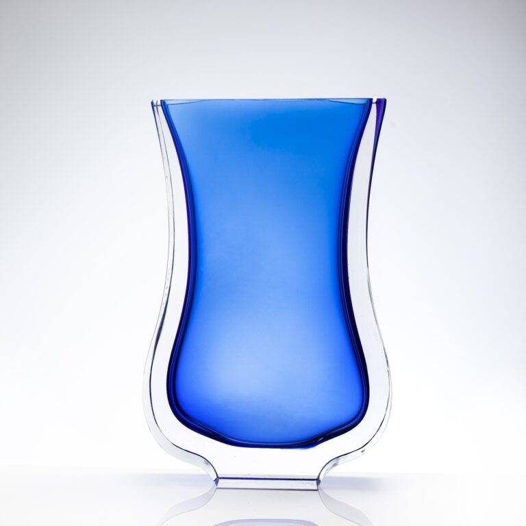 D230*H380 mm Royal Blue Flat Square Flower Vase - Large Size