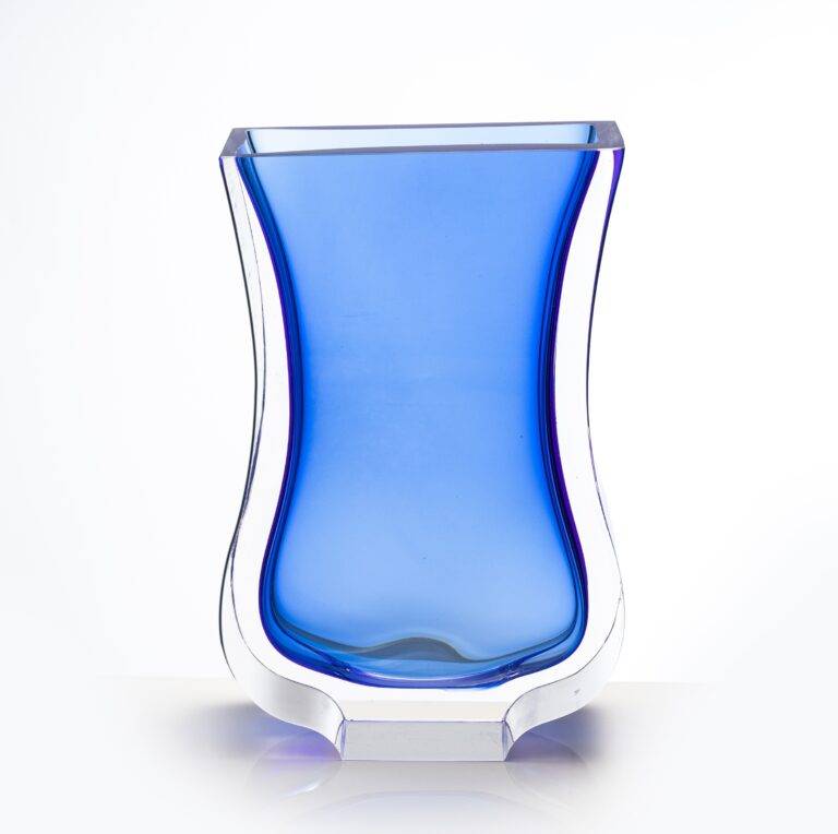 D230*H380 mm Royal Blue Flat Square Flower Vase - Large Size