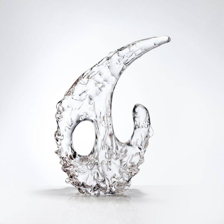 W250*H400 mm Clear Crescent Coral Crystal Ornament - Large