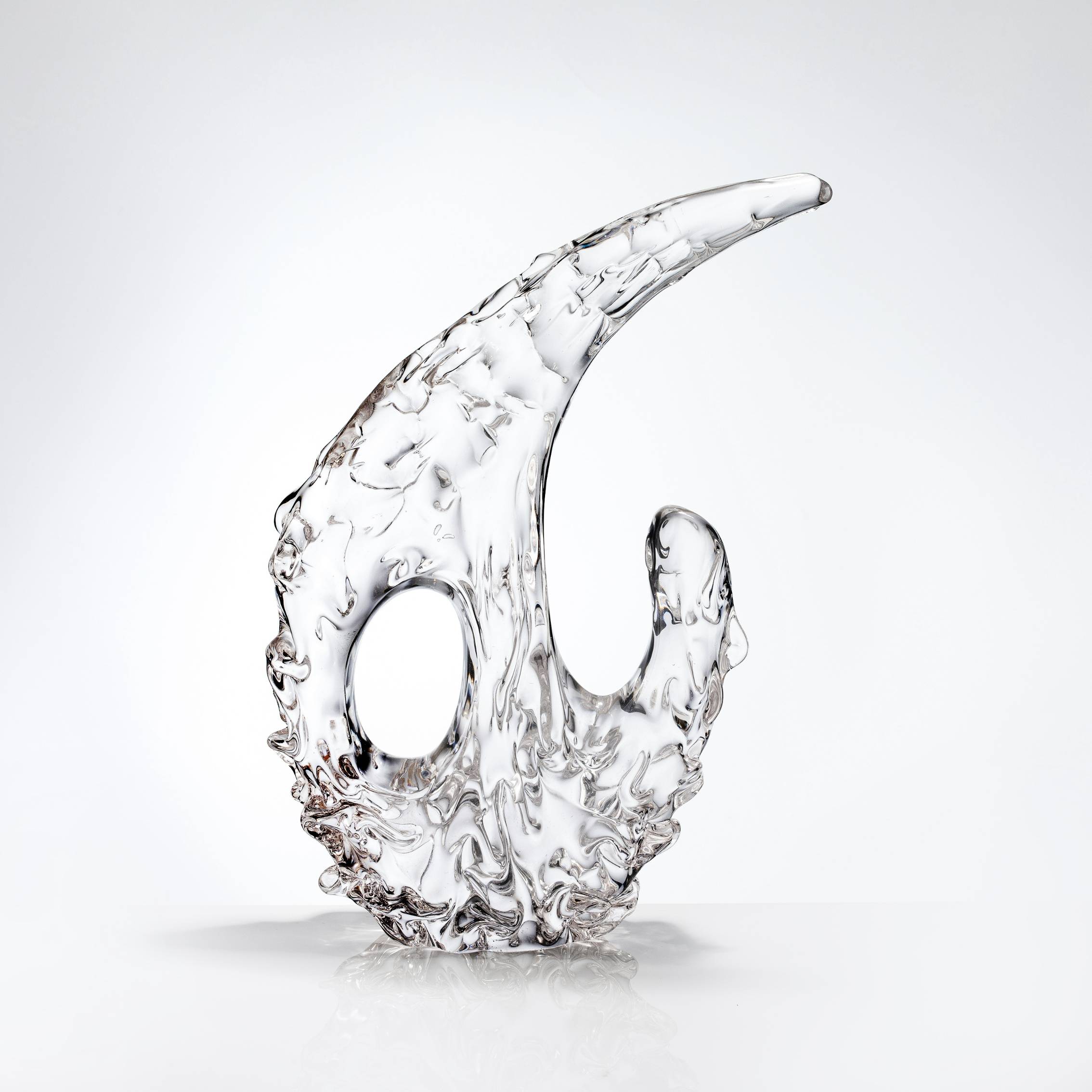 W250*H400 mm Clear Crescent Coral Crystal Ornament - Large