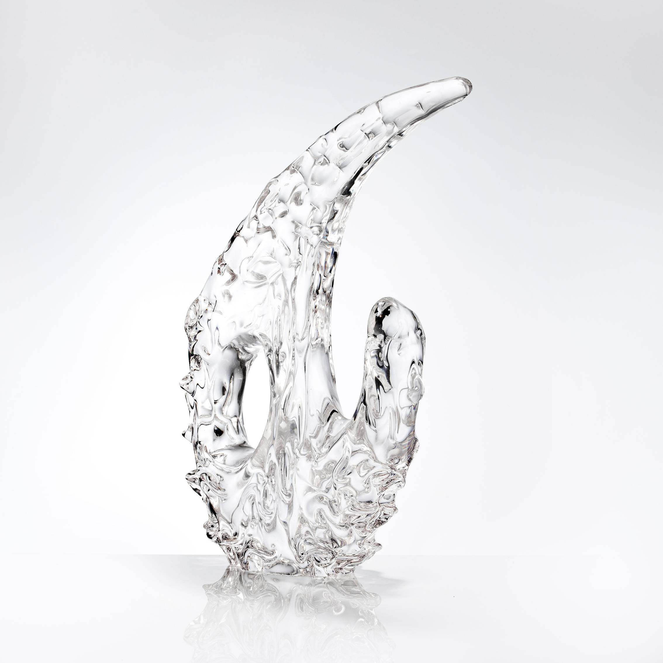 W250*H400 mm Clear Crescent Coral Crystal Ornament - Large