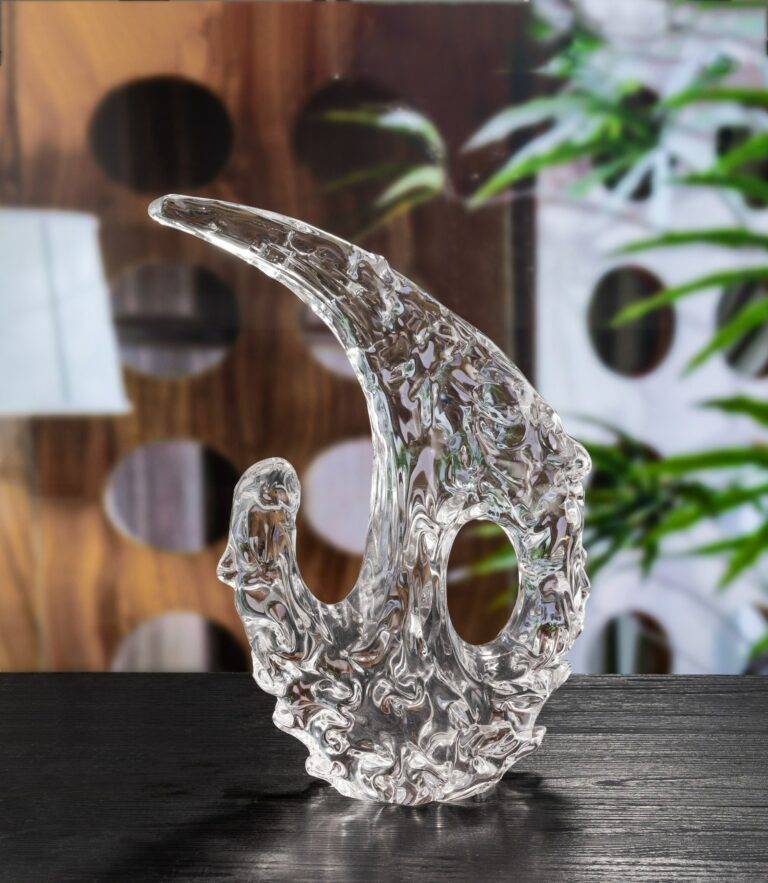 W250*H400 mm Clear Crescent Coral Crystal Ornament - Large