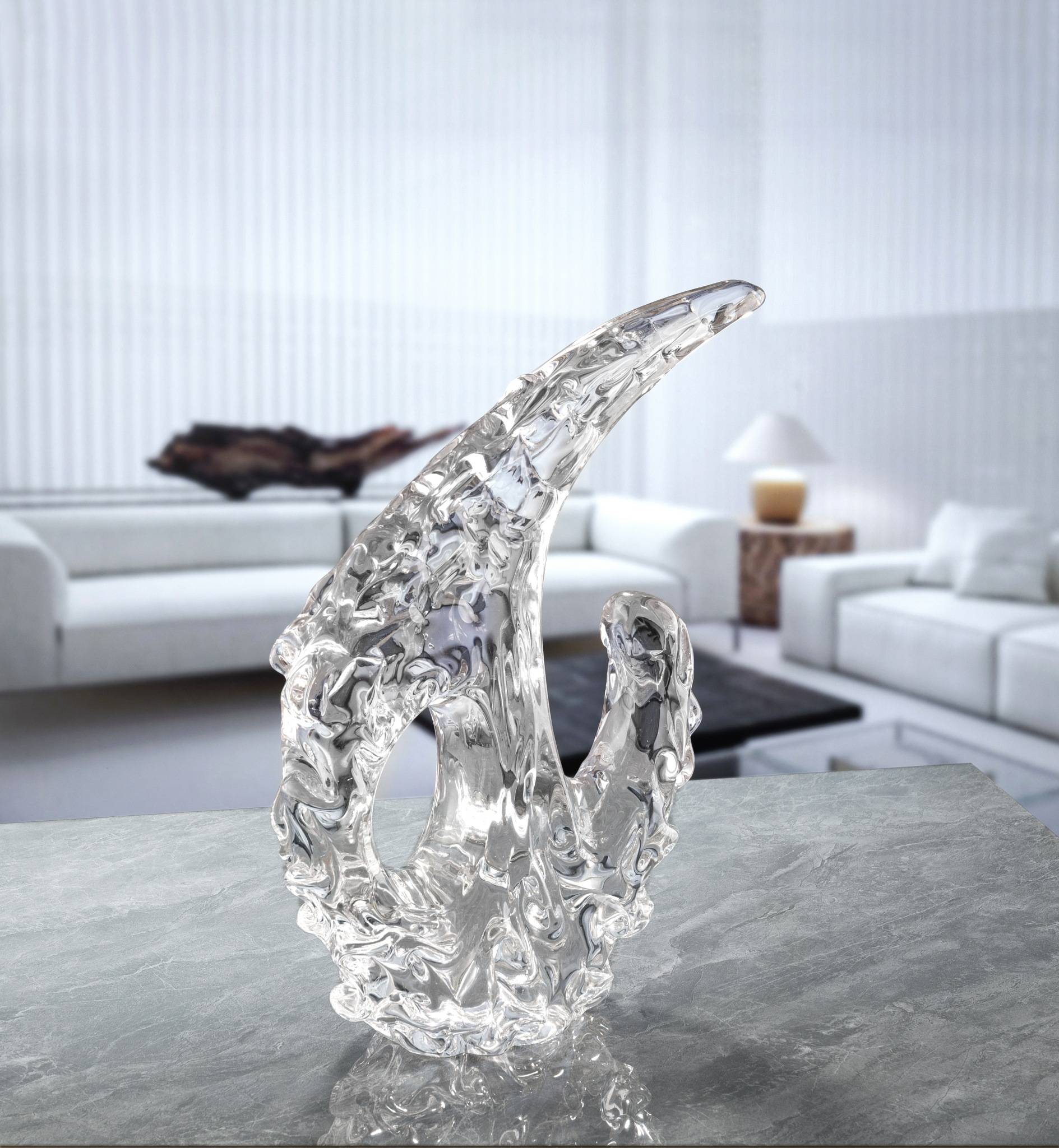 W250*H400 mm Clear Crescent Coral Crystal Ornament - Large
