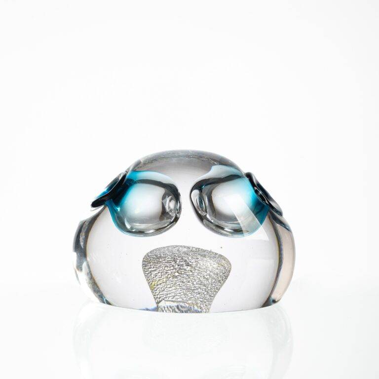 L180*W100*H127 mm Dark Blue Concave Ball Silver Foil Solid Ornaments