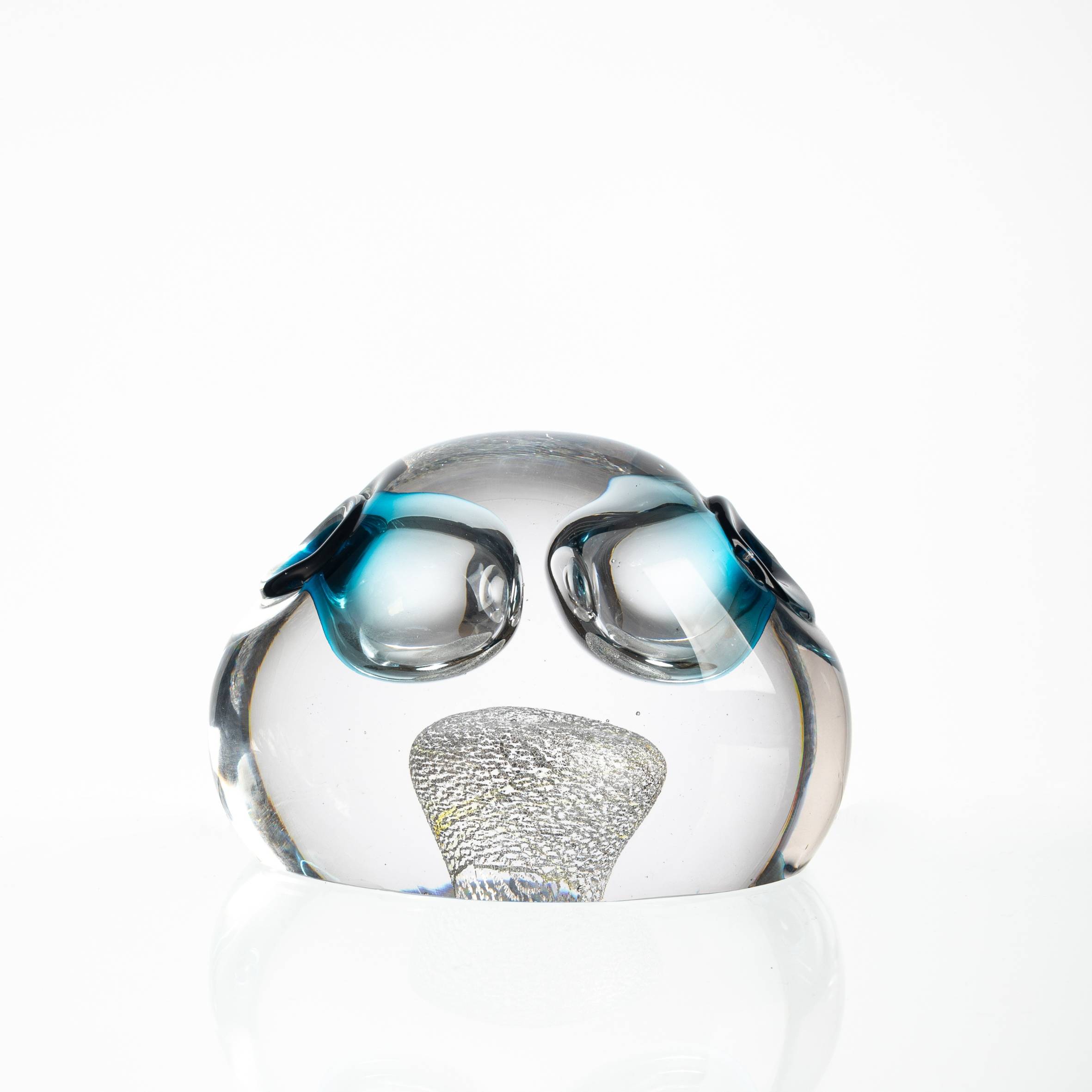 L180*W100*H127 mm Dark Blue Concave Ball Silver Foil Solid Ornaments