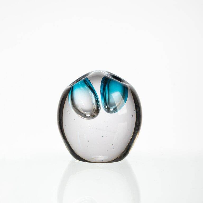 L180*W100*H127 mm Dark Blue Concave Ball Silver Foil Solid Ornaments