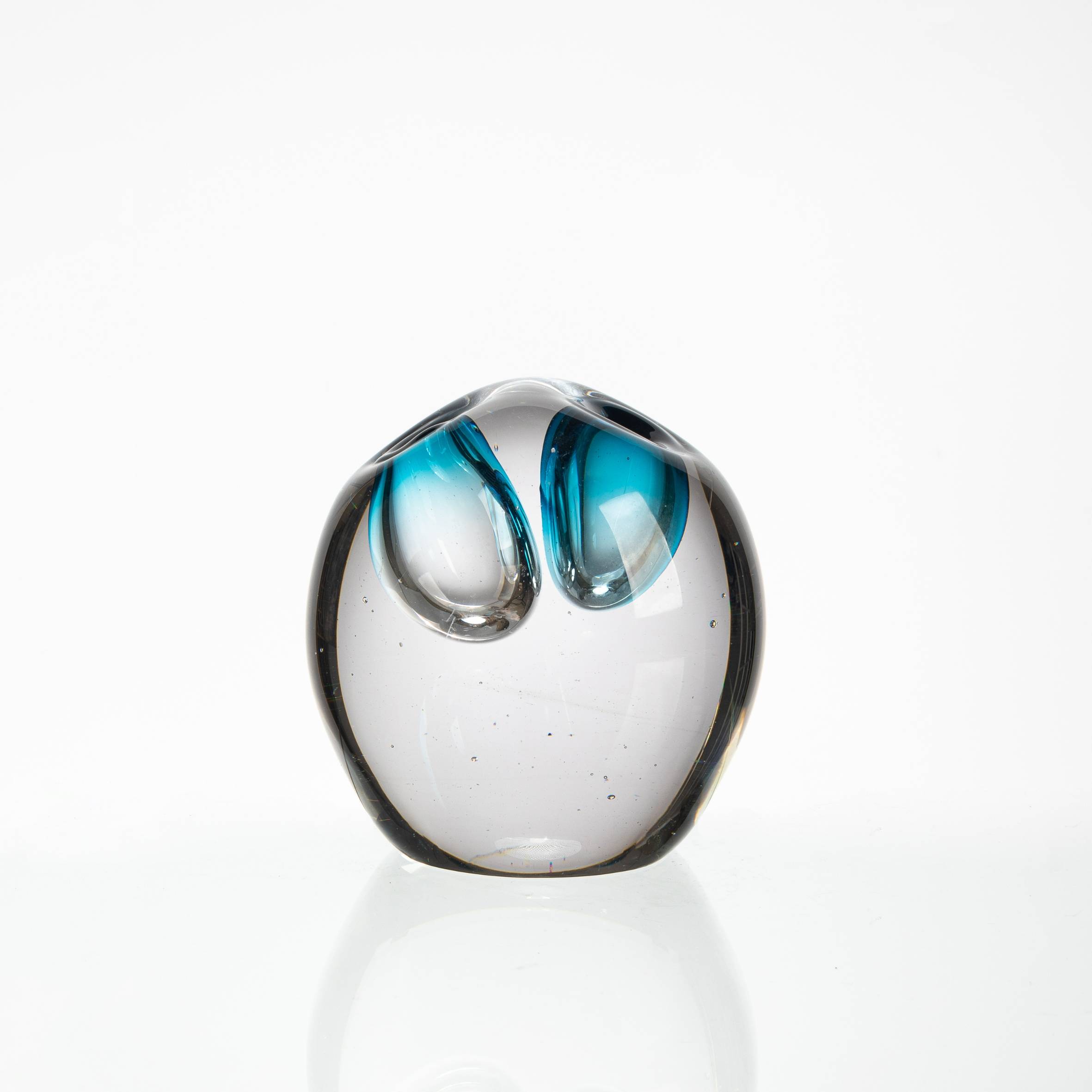 L180*W100*H127 mm Dark Blue Concave Ball Silver Foil Solid Ornaments