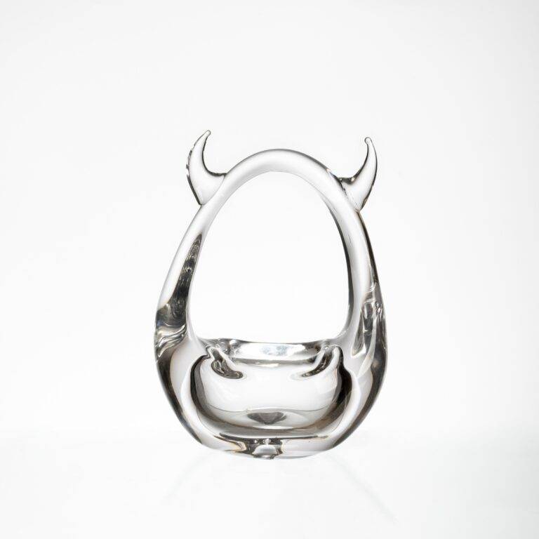 H150 mm Clear Glass Ox Horn Crystal Bag Rack