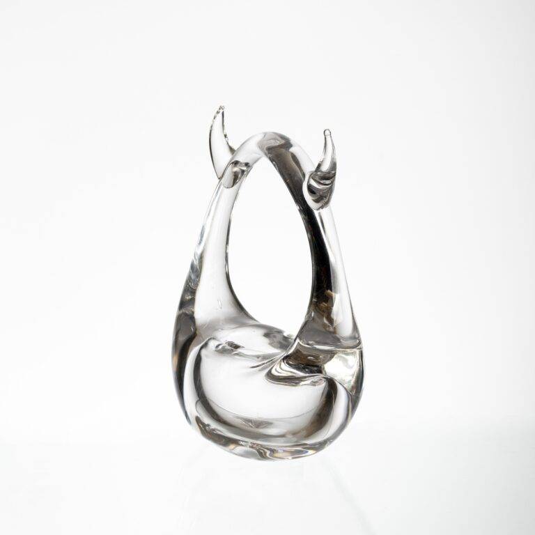 H150 mm Clear Glass Ox Horn Crystal Bag Rack