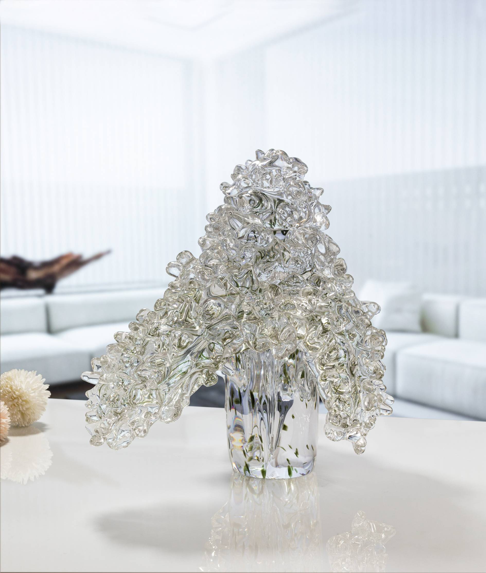 W350*H350 mm Clear Glass Welcoming Pine Shaped Ornament