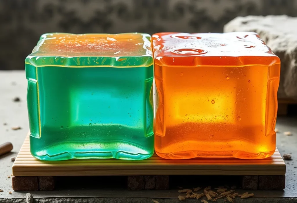 colorful glass bricks