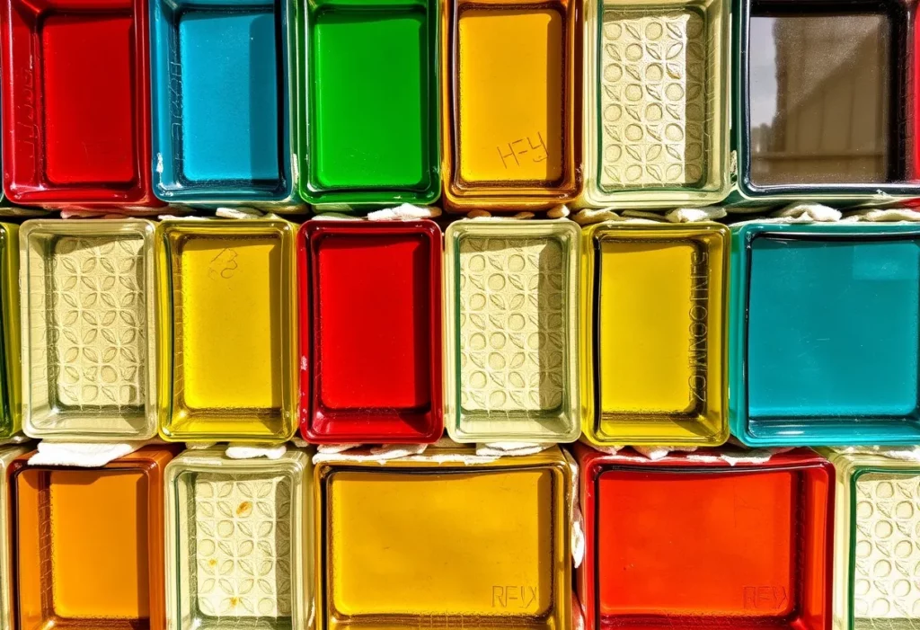 colorful glass blocks
