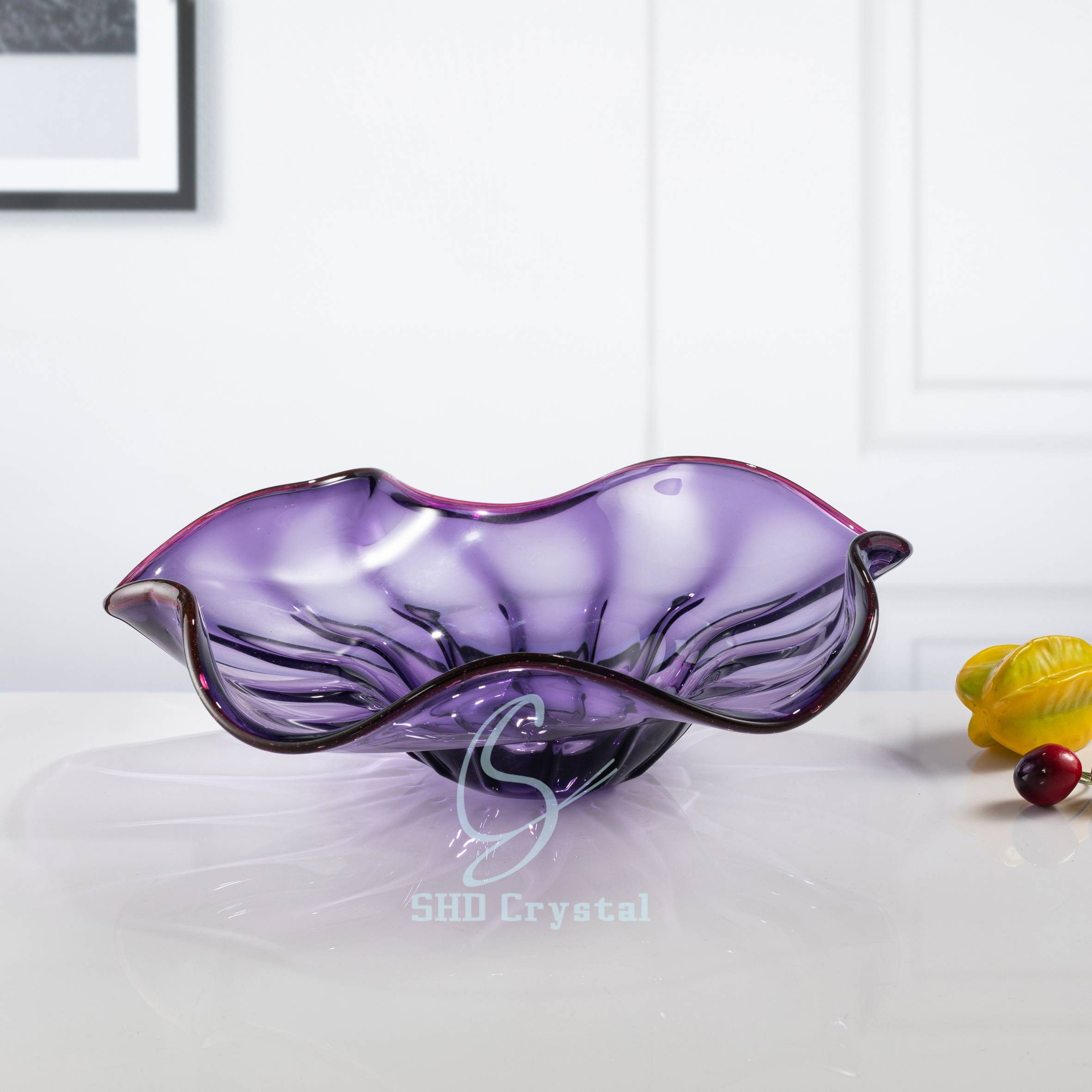 D420*H200 mm Purple Blue Creative Crystal Fruit Plate