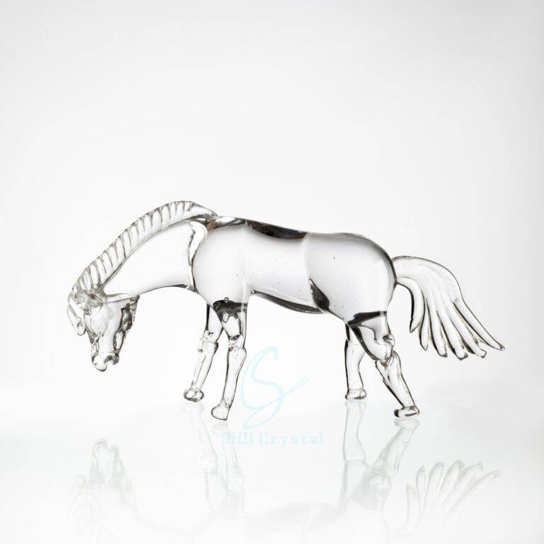 L410*W120*H200 mm Clear Crystal Drinking Horse Ornament