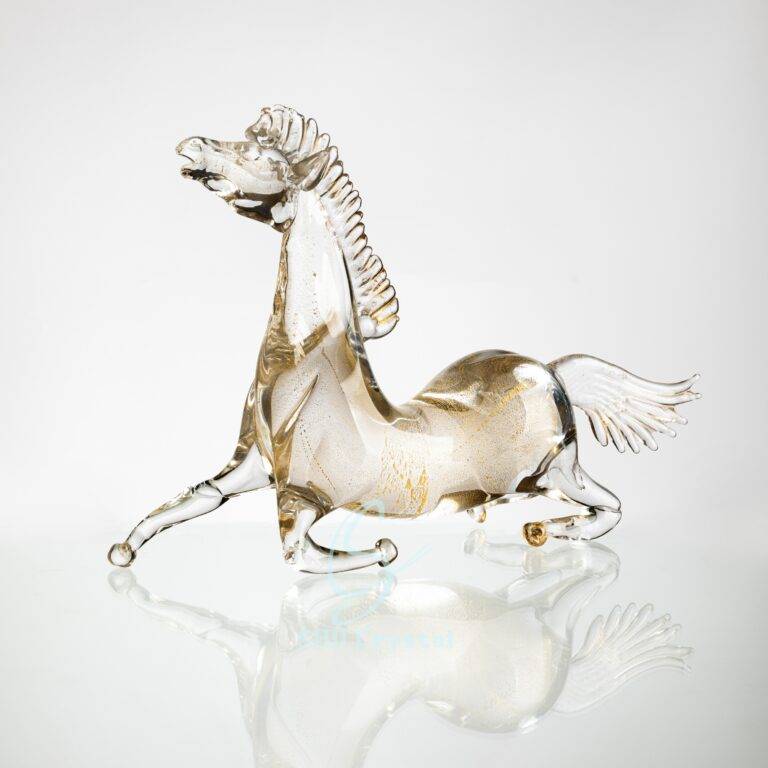 L380*H280*W85 mm Gold Foil Horse Roaring in the Sky Ornament