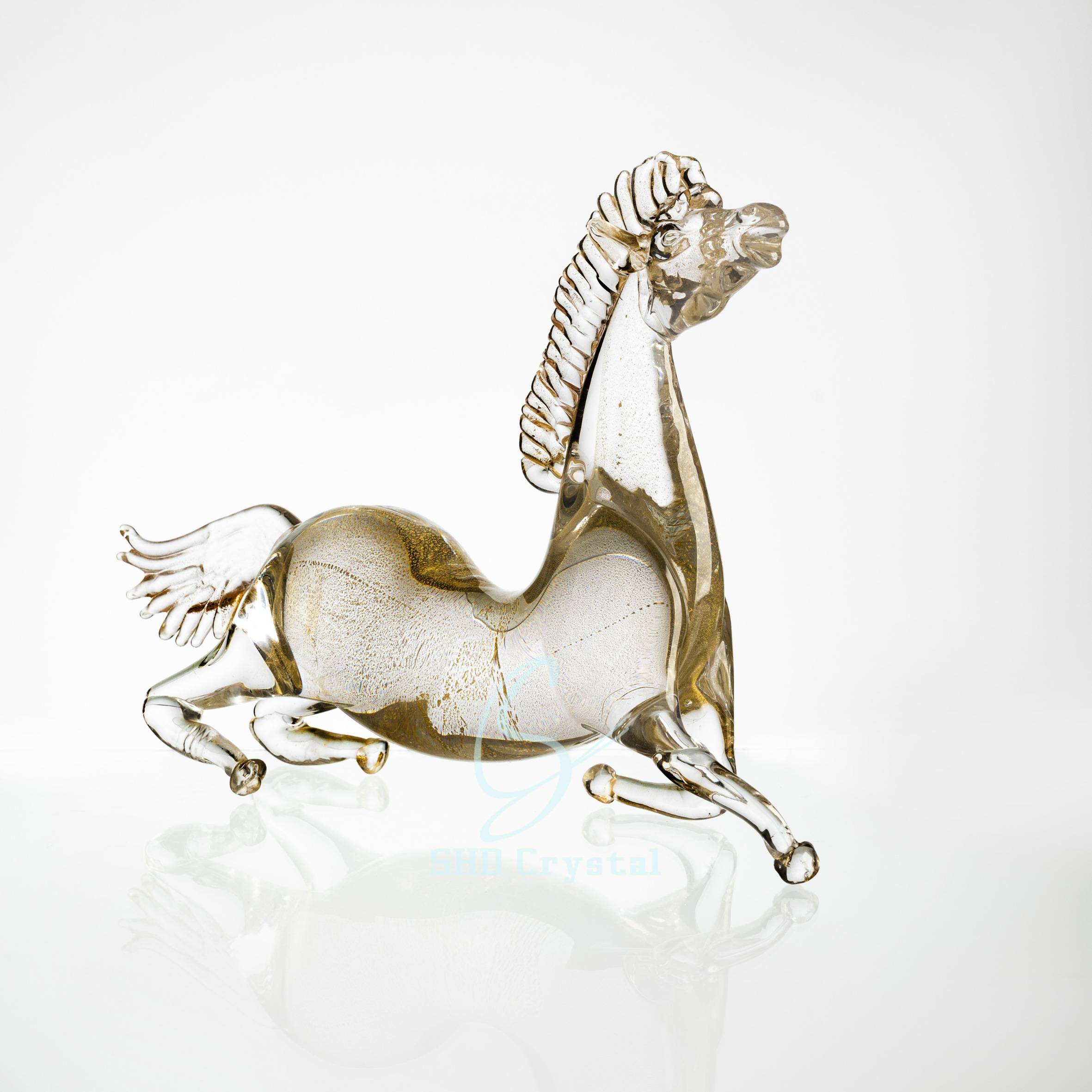 L380*H280*W85 mm Gold Foil Horse Roaring in the Sky Ornament