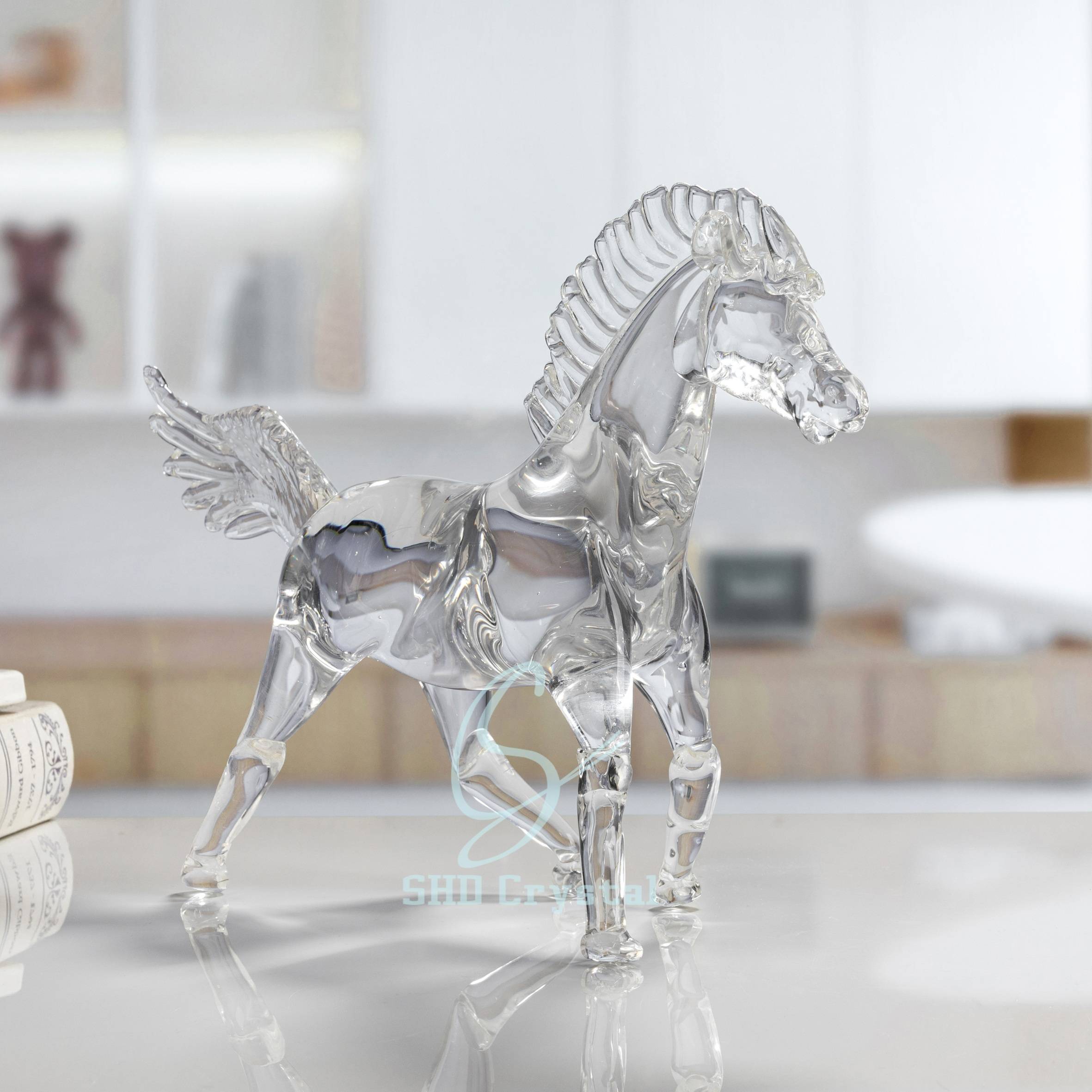 L380*W120*H260 mm Clear Glass Horse