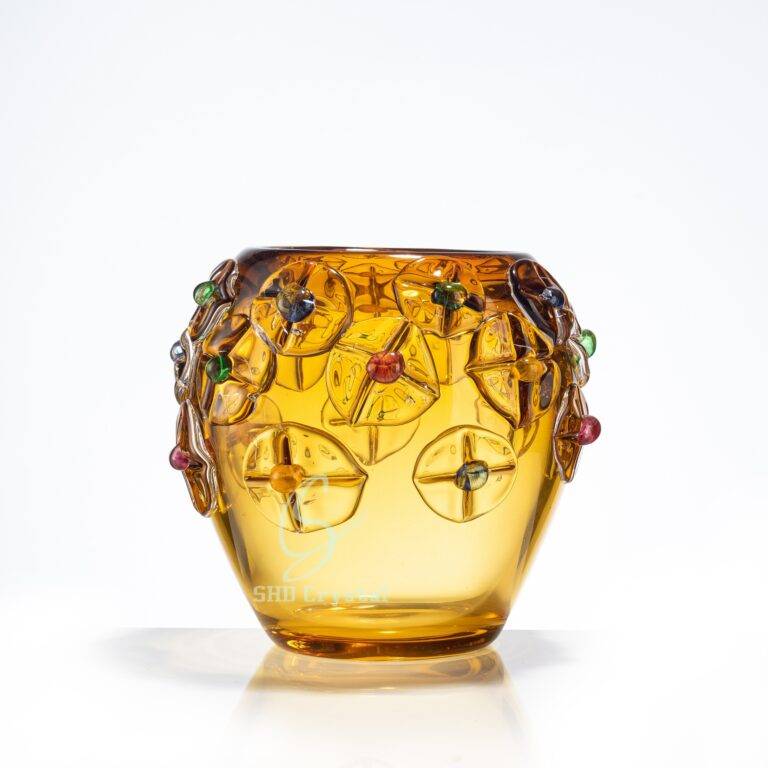 D200*H181 mm Colorful Fragment Amber Vase