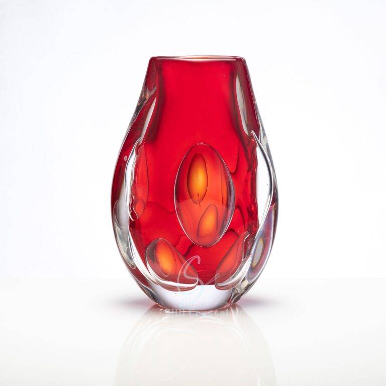 D105*D210*H345mm Red Big Round Bubble Flower Vase Sets
