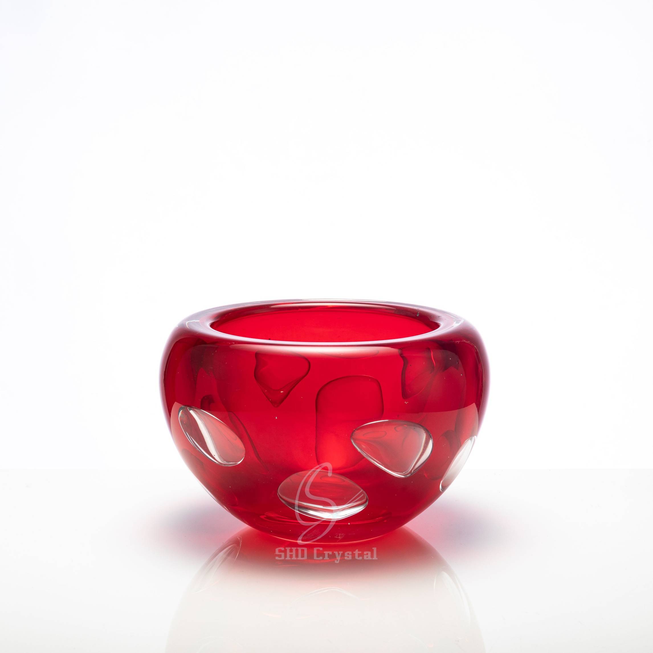 D105*D210*H345mm Red Big Round Bubble Flower Vase Sets