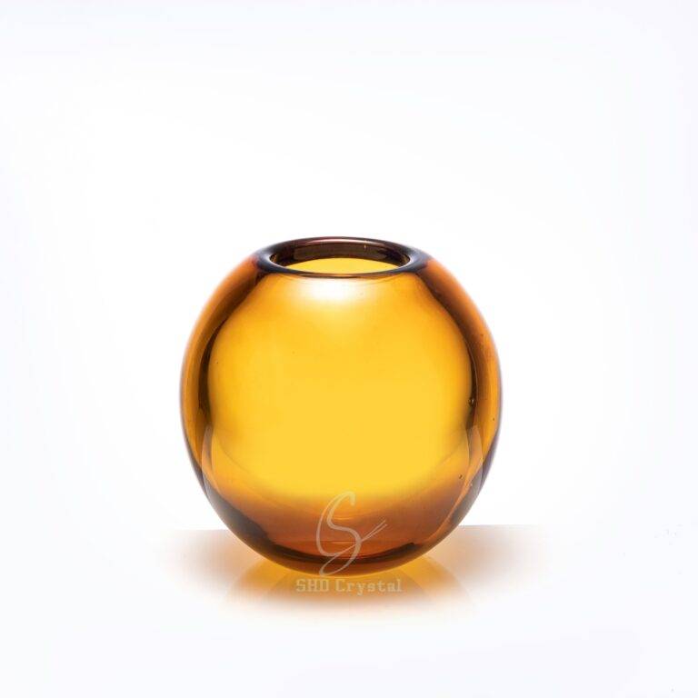 D120*T90*H120 mm Amber Gold Crystal Small Flat Bottle (Perfume Bottle)