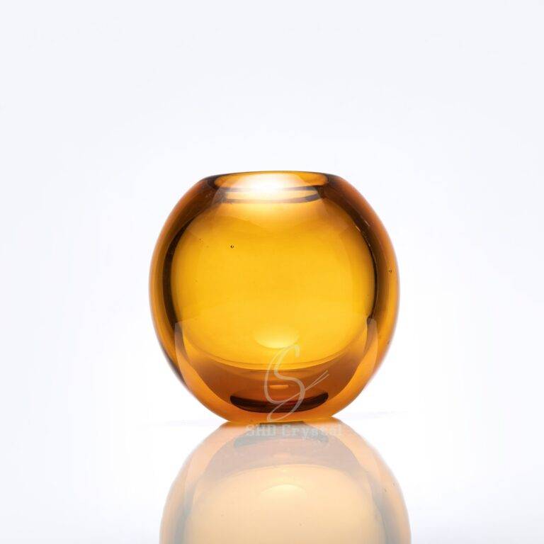 D120*T90*H120 mm Amber Gold Crystal Small Flat Bottle (Perfume Bottle)