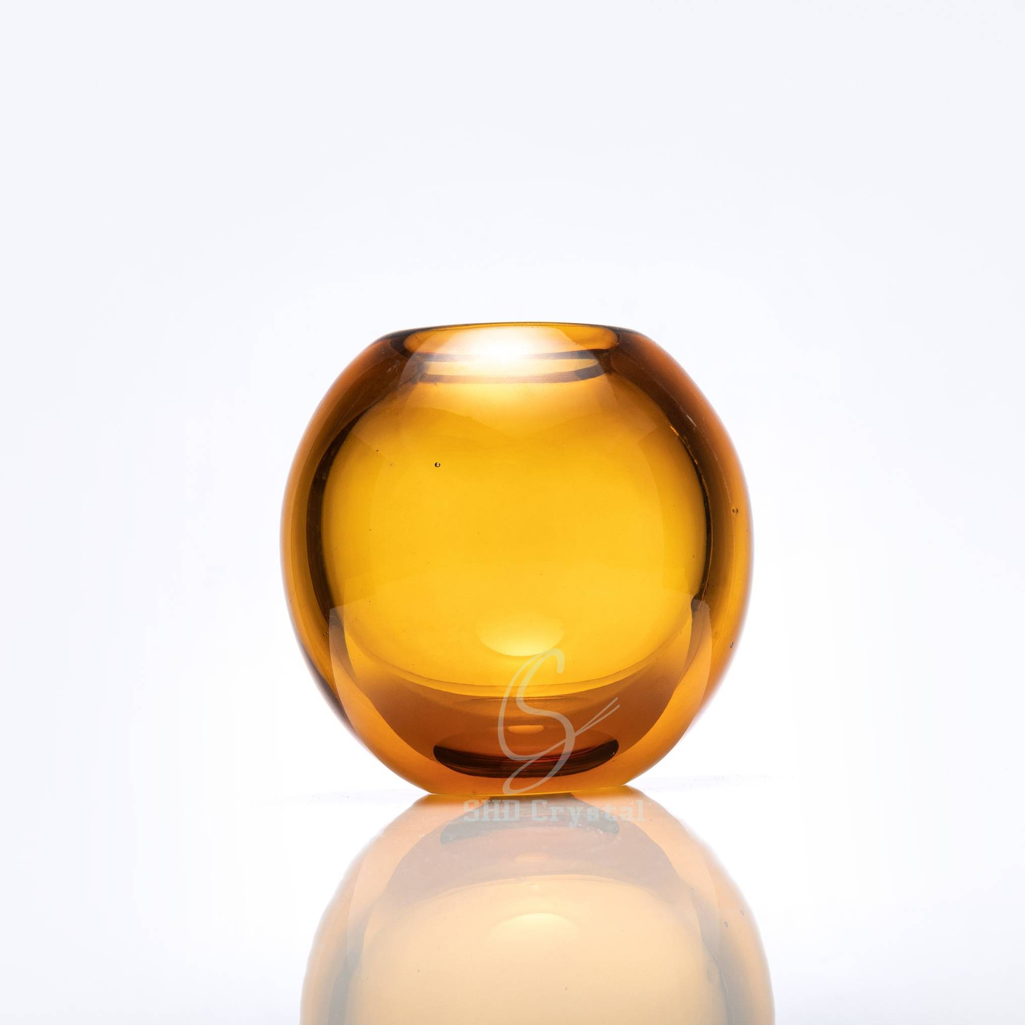 D120*T90*H120 mm Amber Gold Crystal Small Flat Bottle (Perfume Bottle)