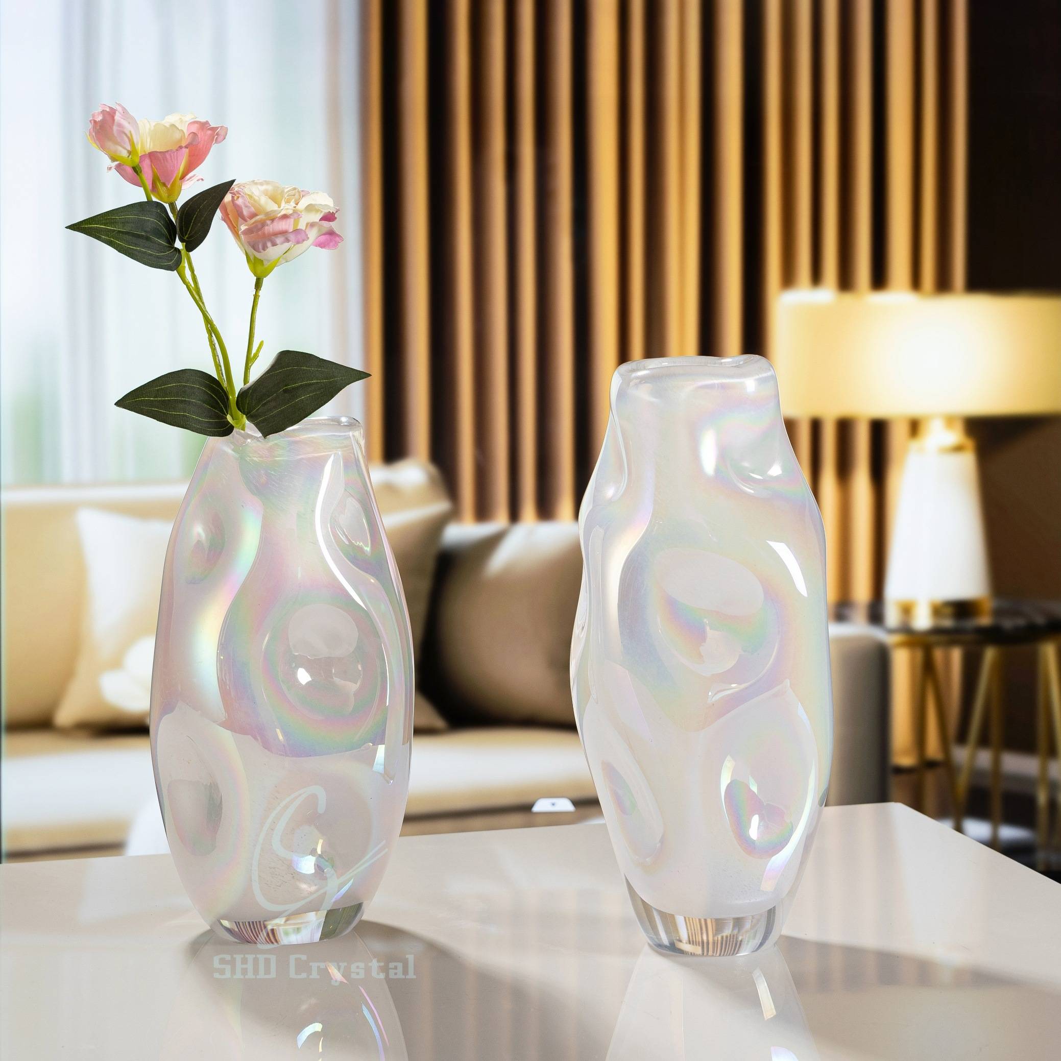D110*H400 mm White Jade Cloud Vase