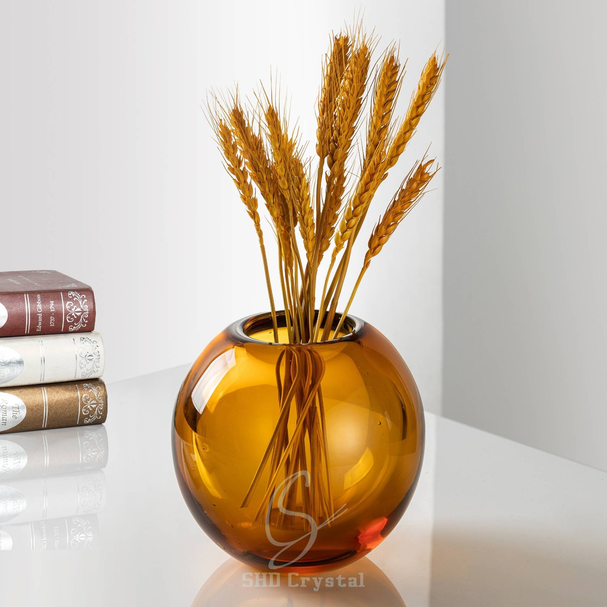 D120*T90*H120 mm Amber Gold Crystal Small Flat Bottle (Perfume Bottle)