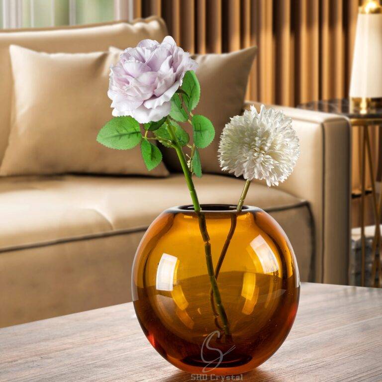 D120*T90*H120 mm Amber Gold Crystal Small Flat Bottle (Perfume Bottle)