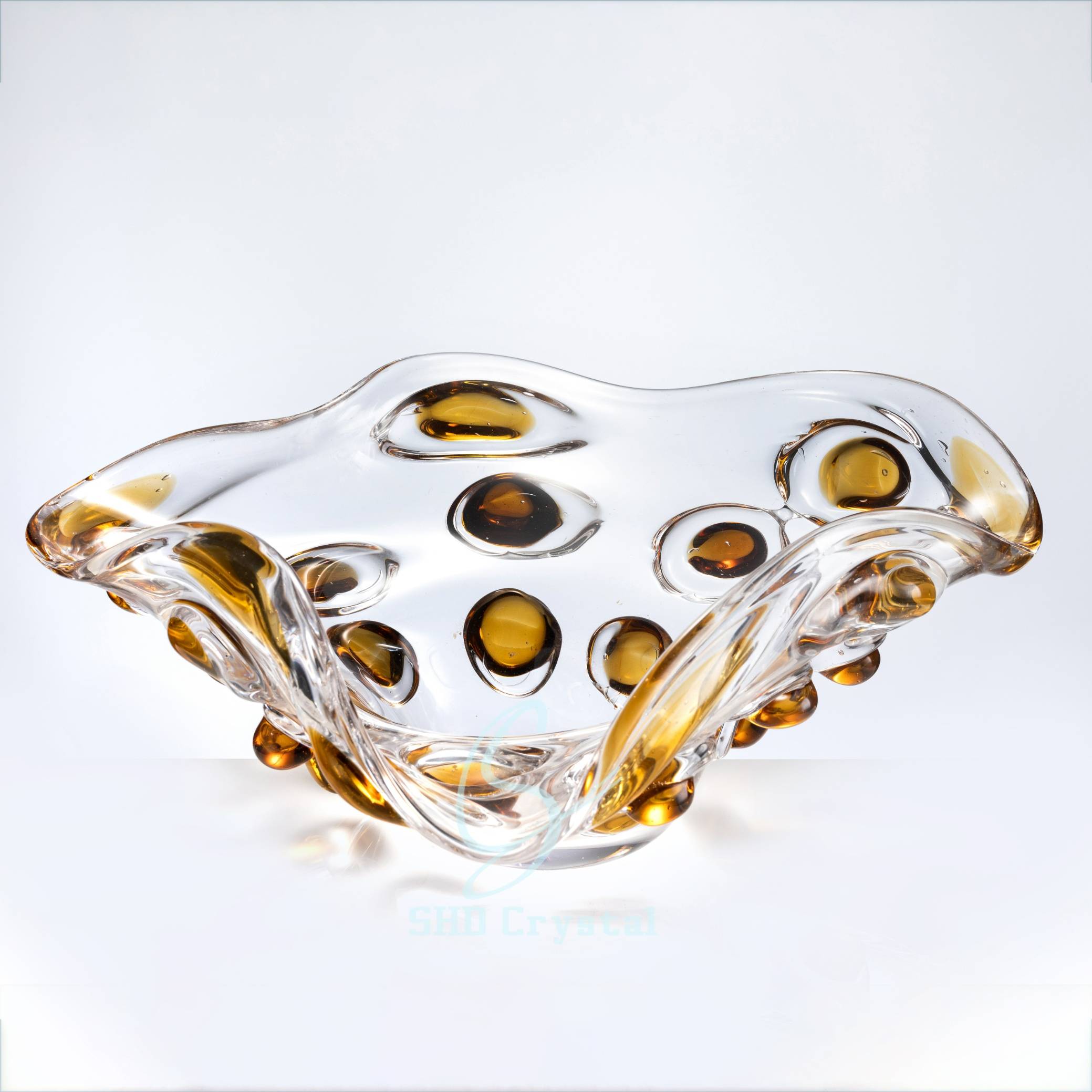 D370*L445*H180 mm Clear Amber Fruit Plate