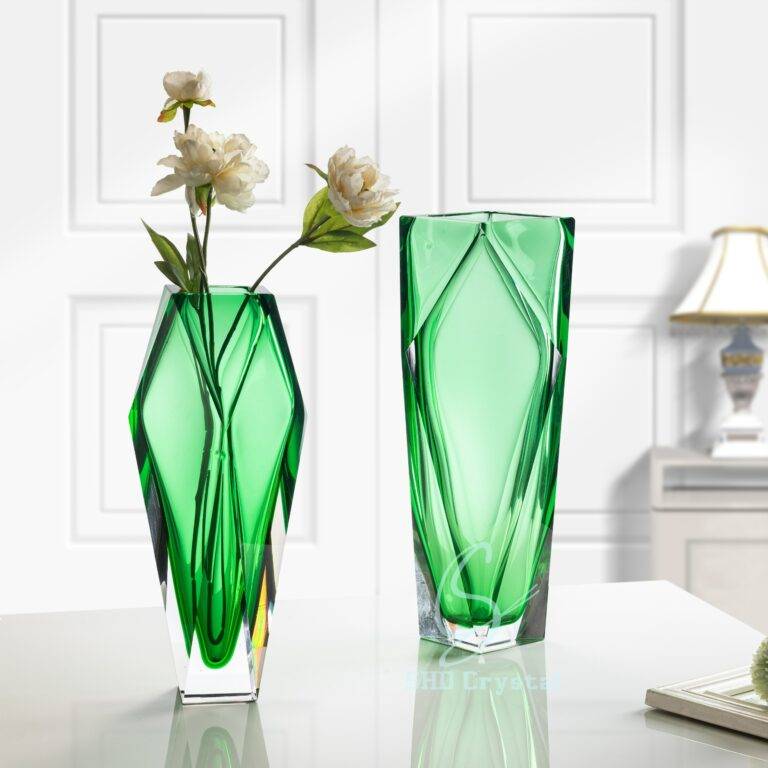 D210*H400 mm Polished Diamond Flower Vase-Large Size