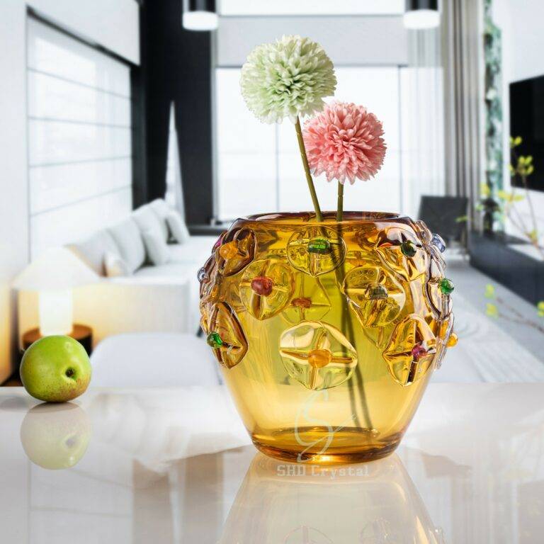 D200*H181 mm Colorful Fragment Amber Vase