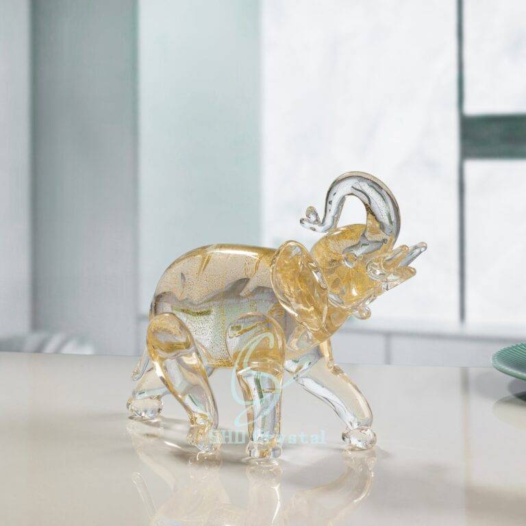 gold foil glass animal ornaments