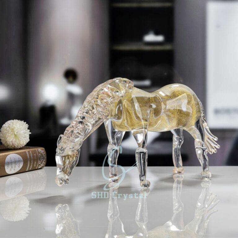 gold foil glass animal ornaments