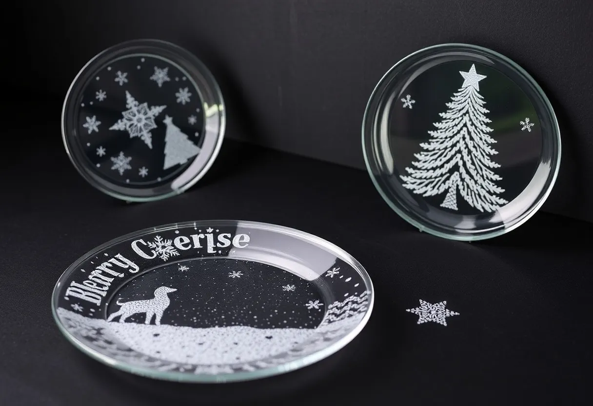 Christmas-themed glass tableware