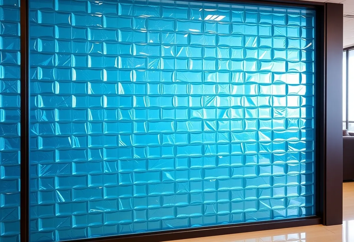 glass block room divider