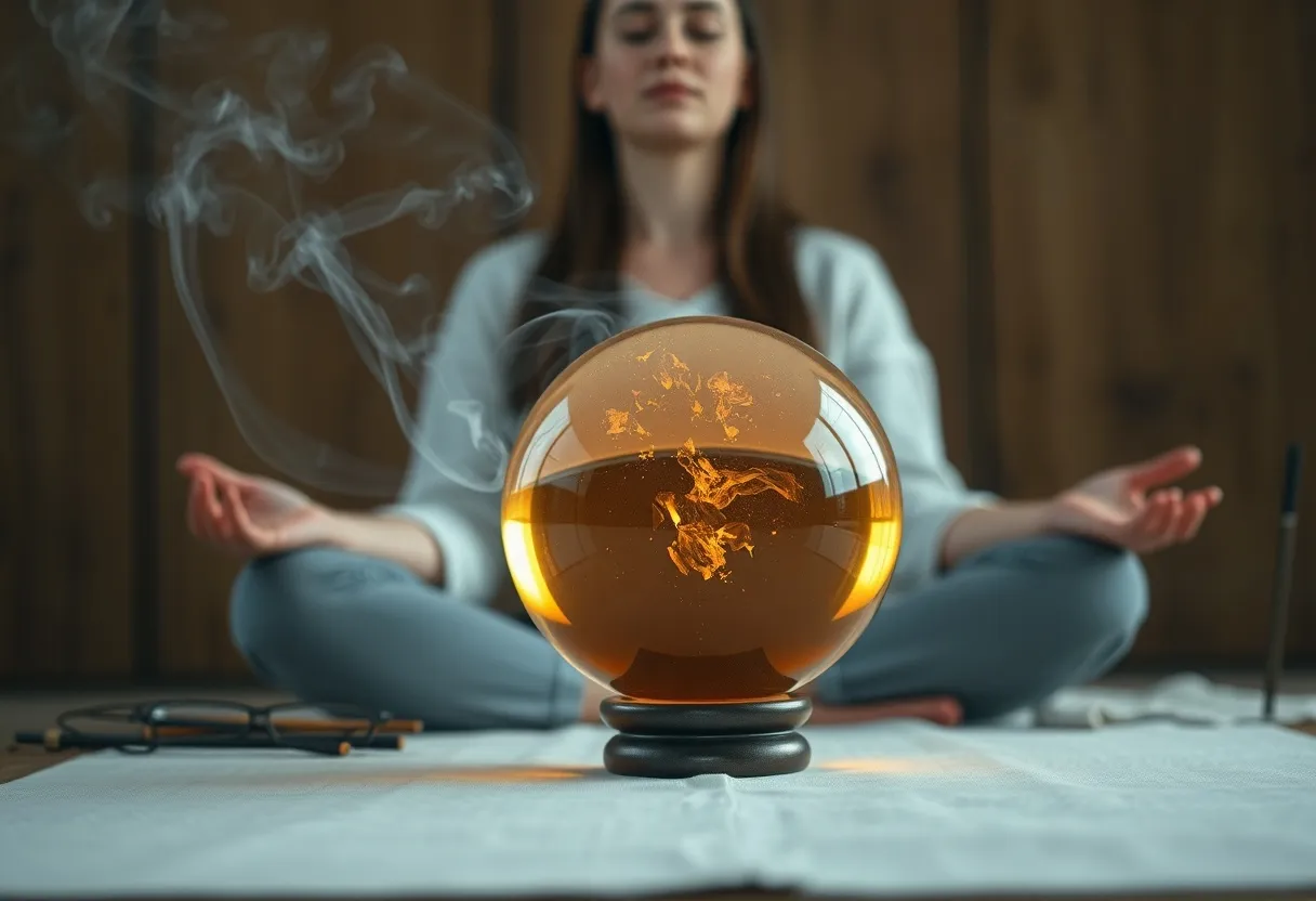 amber crystal ball for meditation
