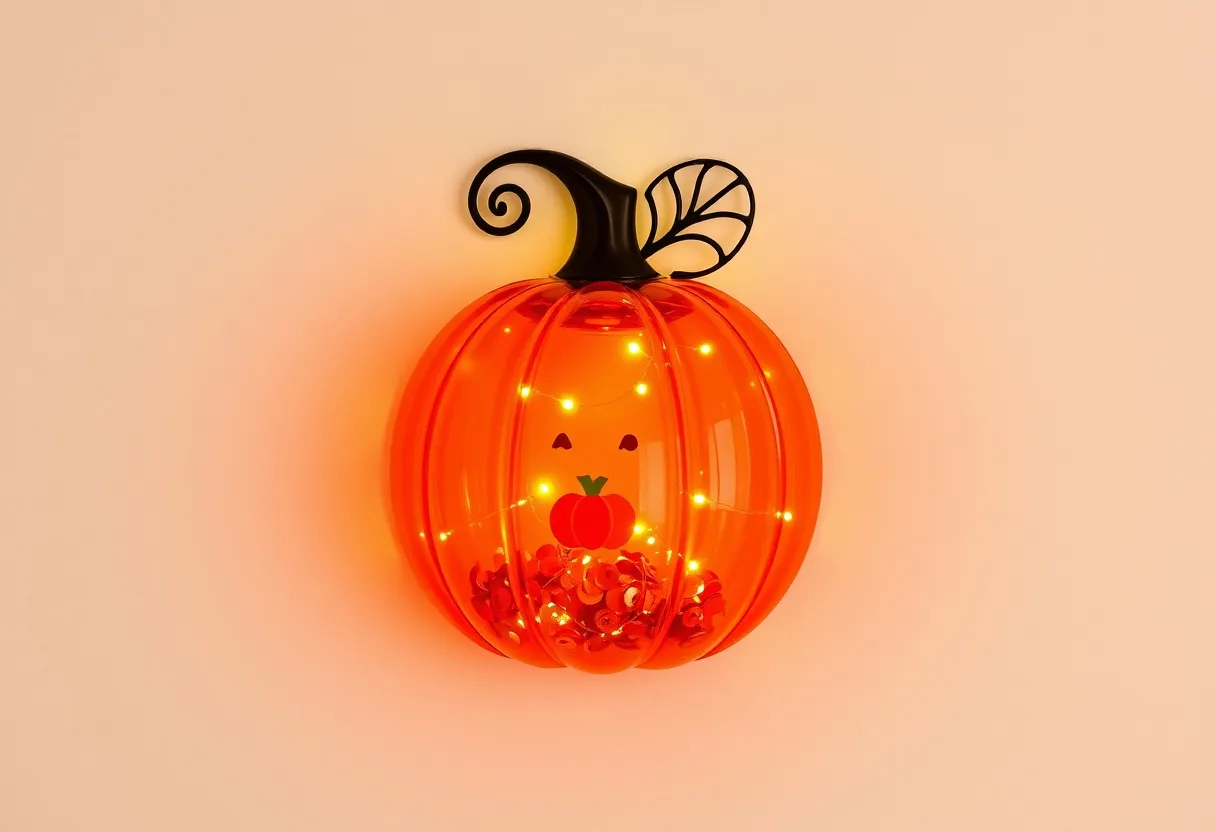 Halloween glass pumpkin lampshade