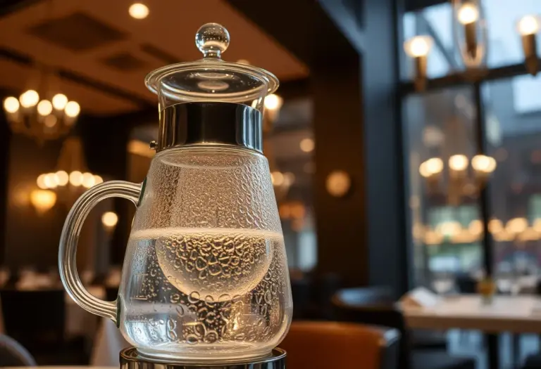 textured glass carafes