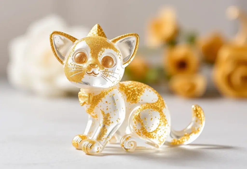 tiny glass animal figurines with glitter