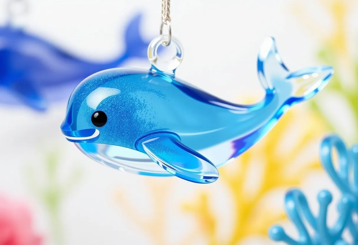 tiny glass animal figurines with glitter