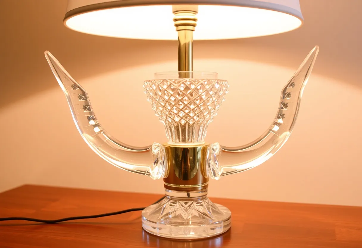 ox horn-shaped glass light rack