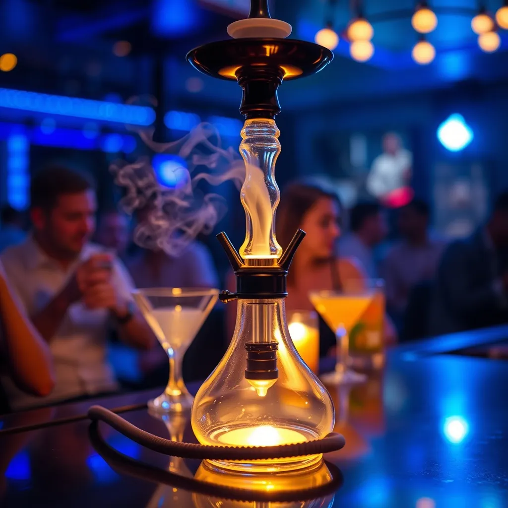 blown glass hookah set for bar