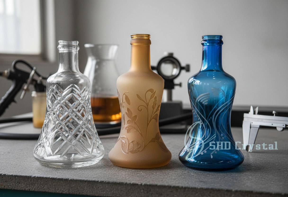 decorative engraving on glass hookah