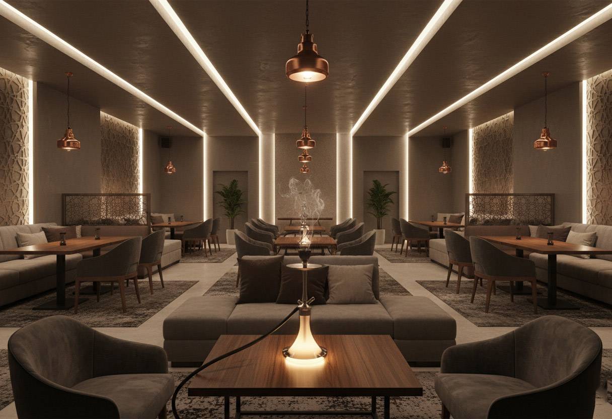 modern hookah lounge interior design